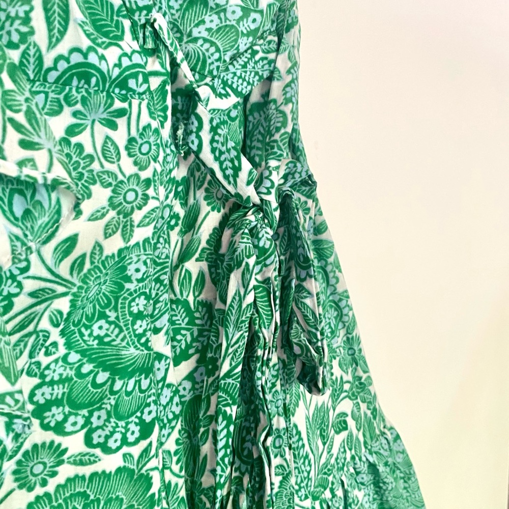Green One Shoulder Ruffle Dress - Picture 4 of 7